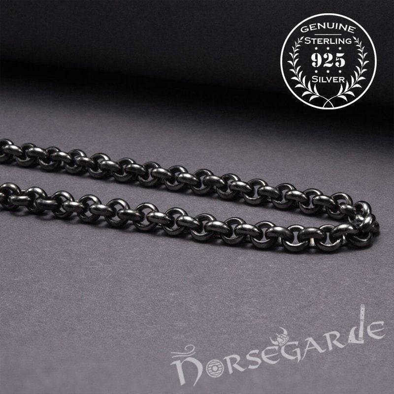 Handcrafted Chain Necklace - Ruthenium Plated Sterling Silver - Norsegarde