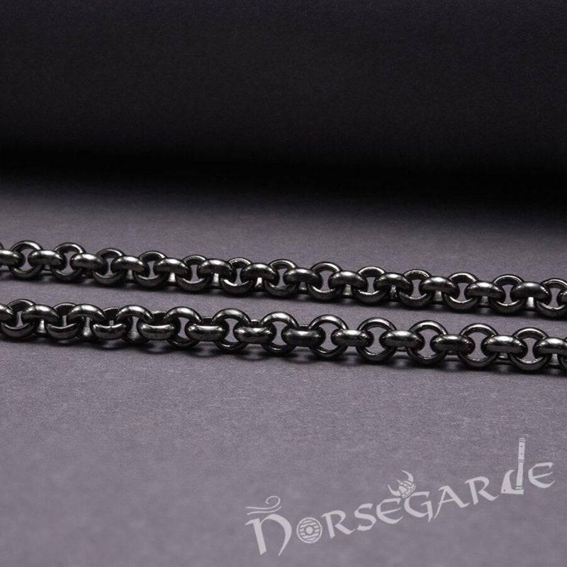 Handcrafted Chain Necklace - Ruthenium Plated Sterling Silver - Norsegarde