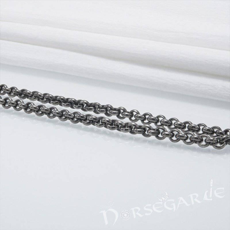 Handcrafted Chain Necklace - Ruthenium Plated Sterling Silver - Norsegarde
