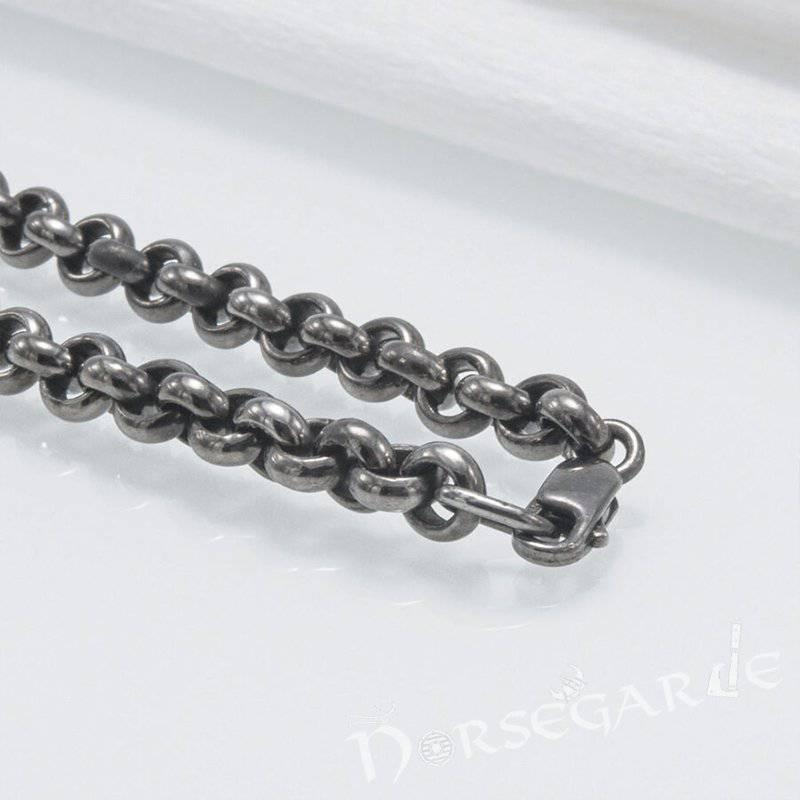 Handcrafted Chain Necklace - Ruthenium Plated Sterling Silver - Norsegarde