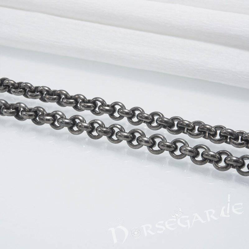 Handcrafted Chain Necklace - Ruthenium Plated Sterling Silver - Norsegarde