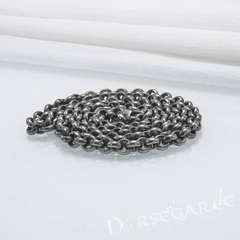 Handcrafted Chain Necklace - Ruthenium Plated Sterling Silver - Norsegarde