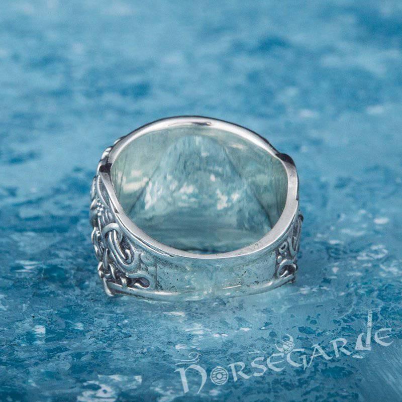 Handcrafted Drakkar Mammen Style Ring - Sterling Silver - Norsegarde