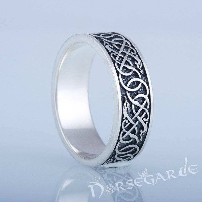 Handcrafted Early Urnes Ornamental Band - Sterling Silver - Norsegarde