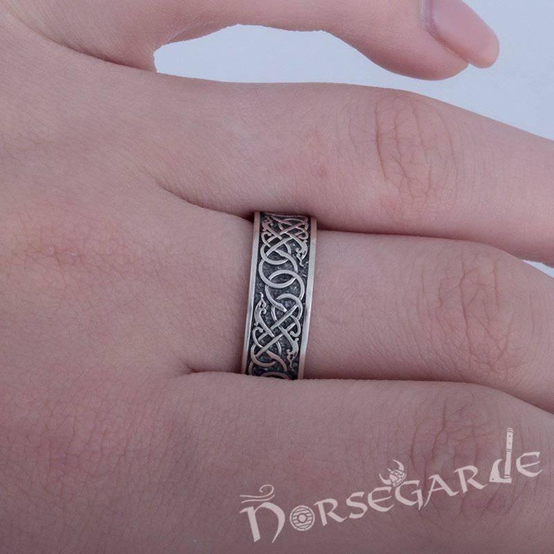 Handcrafted Early Urnes Ornamental Band - Sterling Silver - Norsegarde
