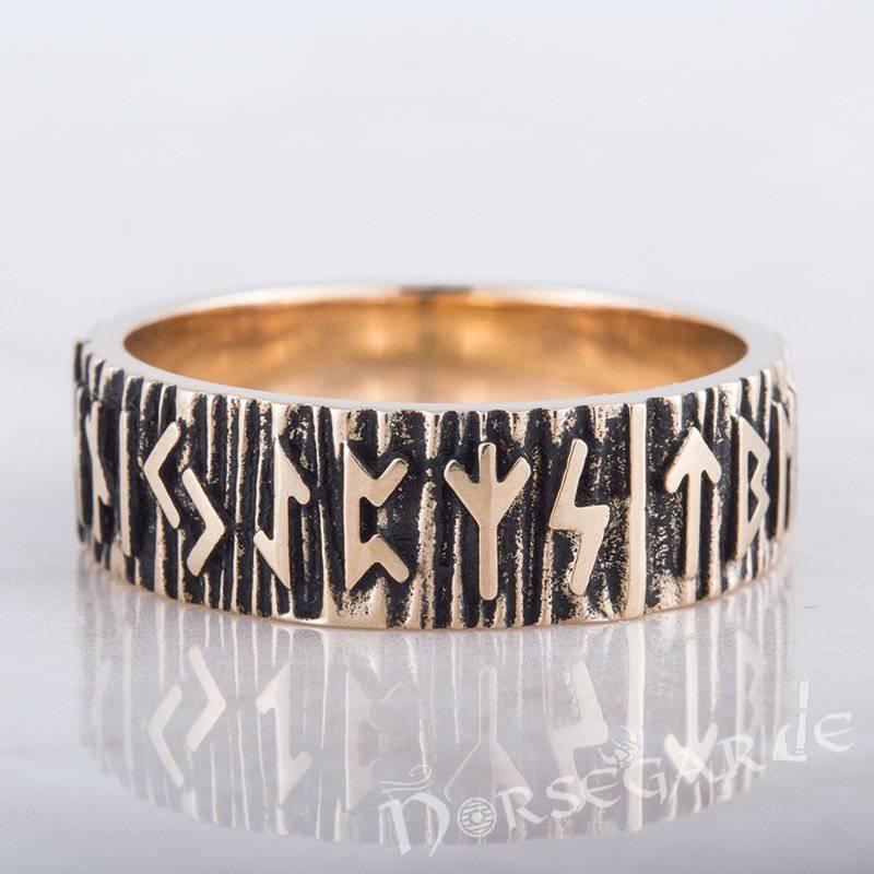 Handcrafted Elder Futhark Runic Band - Bronze - Norsegarde