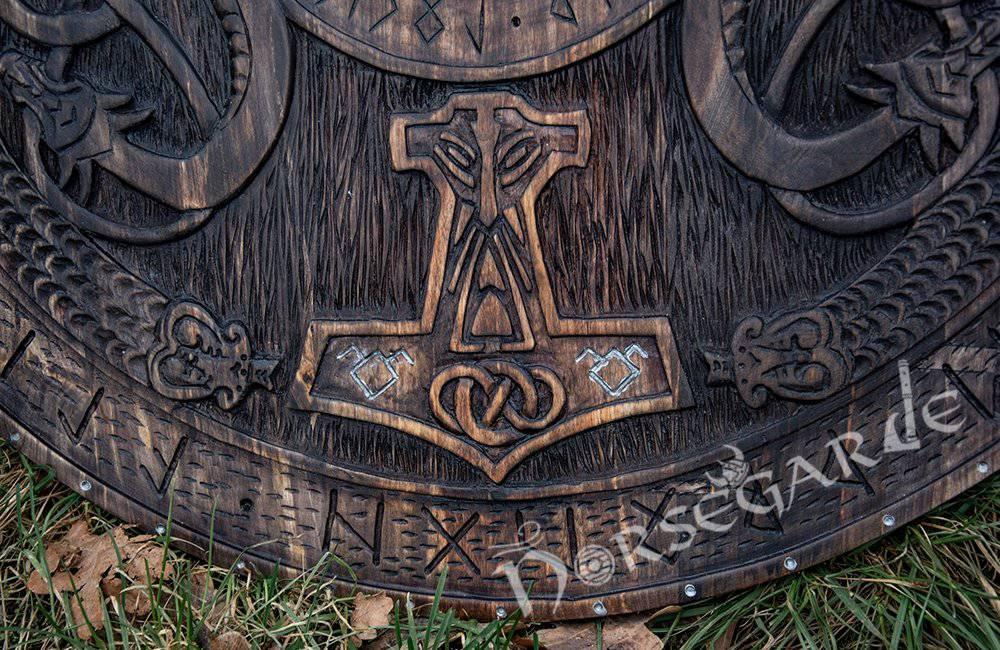 Handcrafted Engraved Viking Shield - Norsegarde