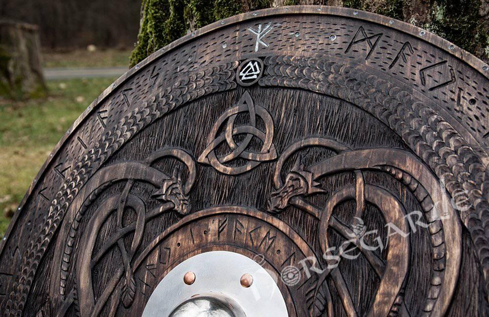 Handcrafted Engraved Viking Shield - Norsegarde