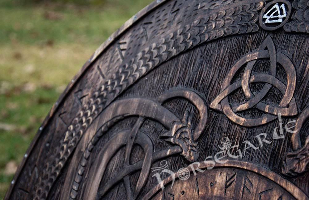 Handcrafted Engraved Viking Shield - Norsegarde