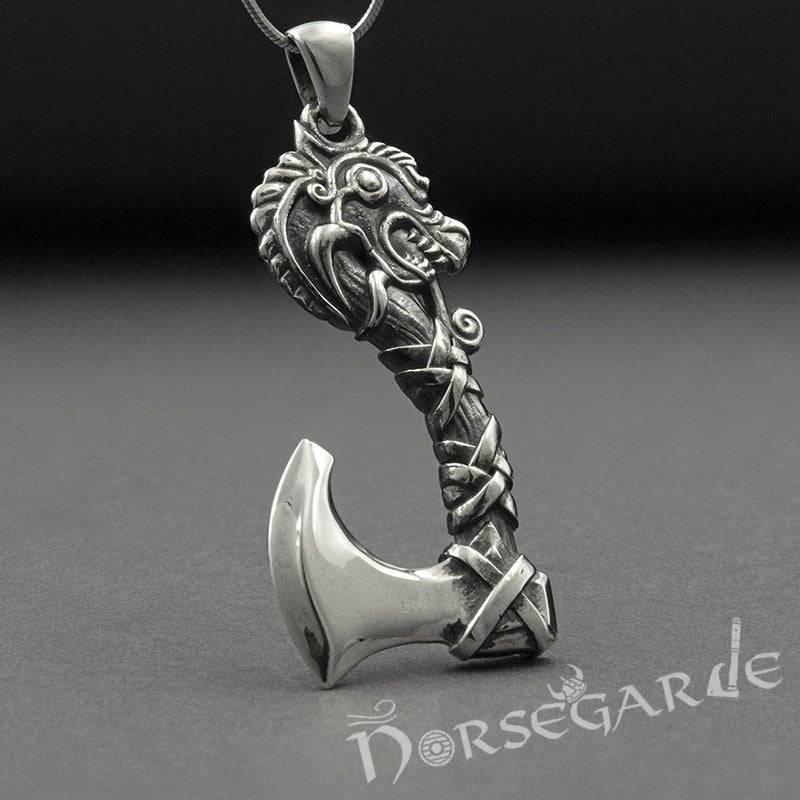 Handcrafted Fafnir's Axe Pendant - Sterling Silver - Norsegarde