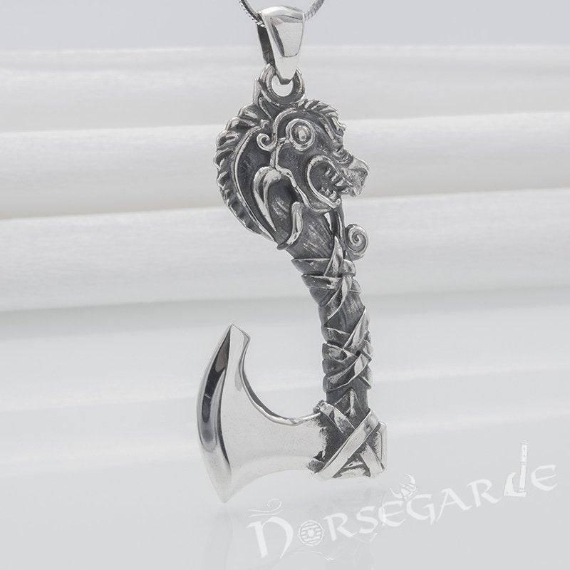 Handcrafted Fafnir's Axe Pendant - Sterling Silver - Norsegarde