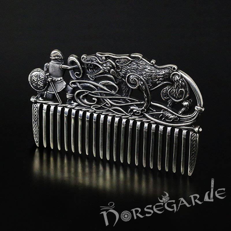 Handcrafted Fenrir Beard Comb - Sterling Silver - Norsegarde