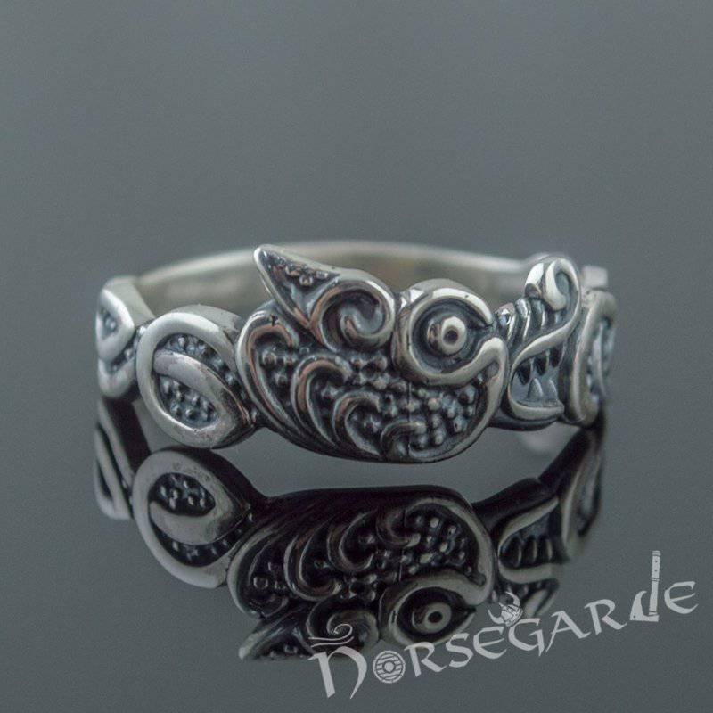 Handcrafted Fenrir Ouroboros Band - Sterling Silver - Norsegarde