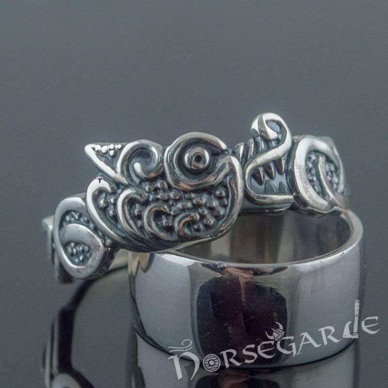 Handcrafted Fenrir Ouroboros Band - Sterling Silver - Norsegarde