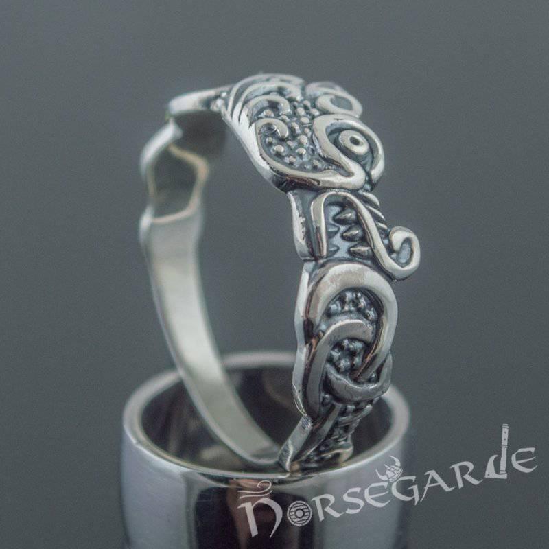 Handcrafted Fenrir Ouroboros Band - Sterling Silver - Norsegarde