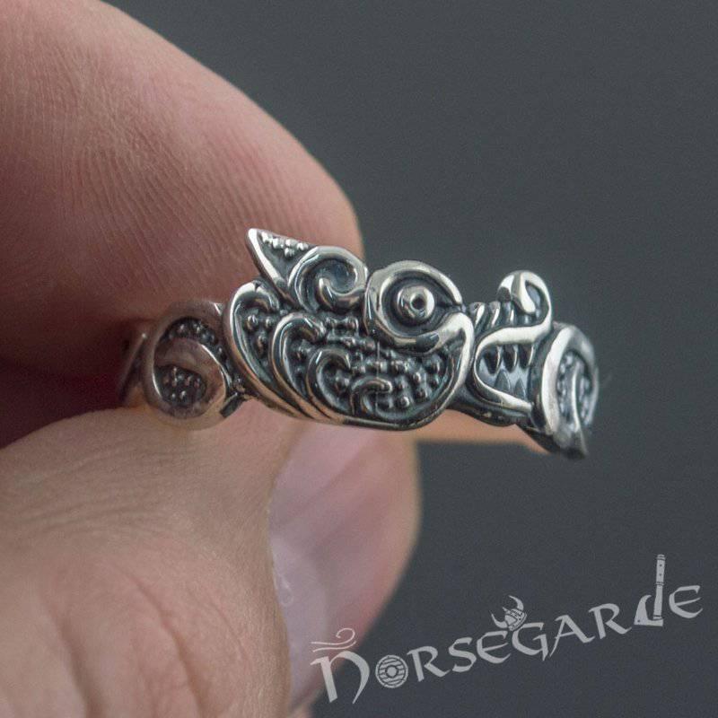 Handcrafted Fenrir Ouroboros Band - Sterling Silver - Norsegarde