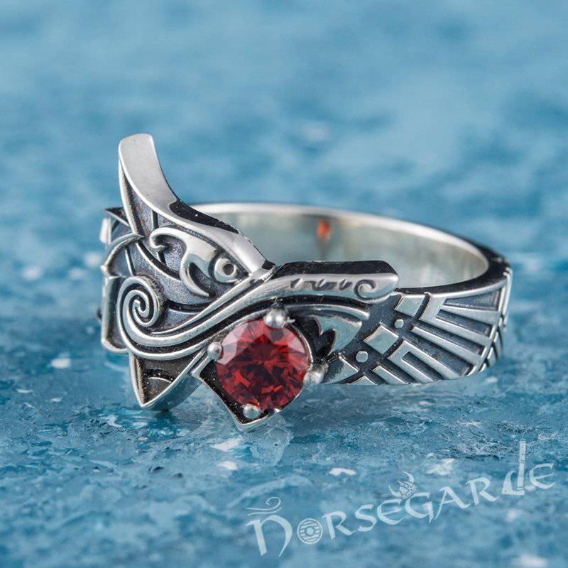 Handcrafted Fenrir Sun Eater Ring - Sterling Silver - Norsegarde