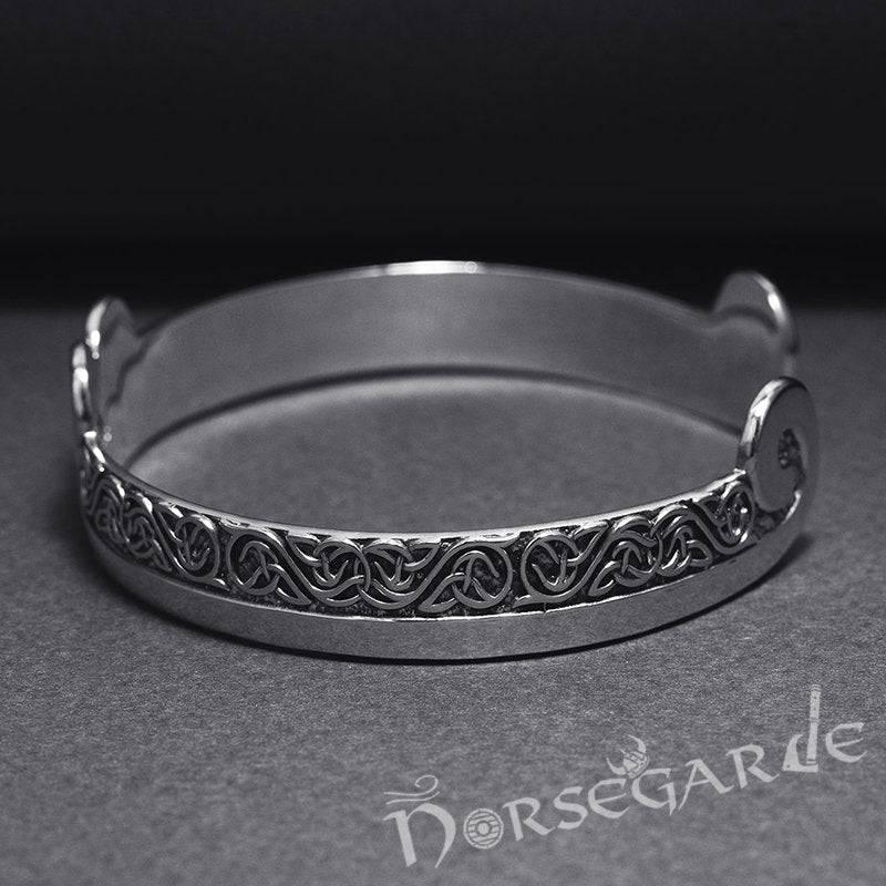Handcrafted Floral Pattern Arm Ring - Sterling Silver - Norsegarde