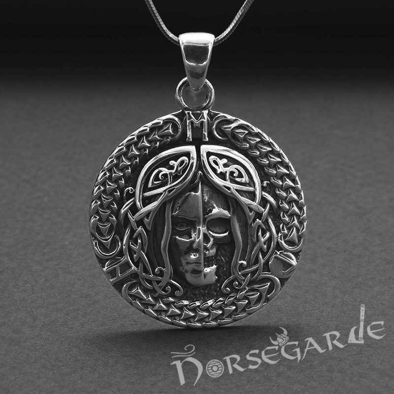 Handcrafted Hel's Visage Amulet - Sterling Silver - Norsegarde