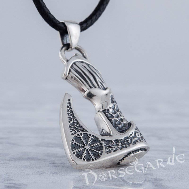 Handcrafted Helm of Awe Axe Pendant - Sterling Silver - Norsegarde