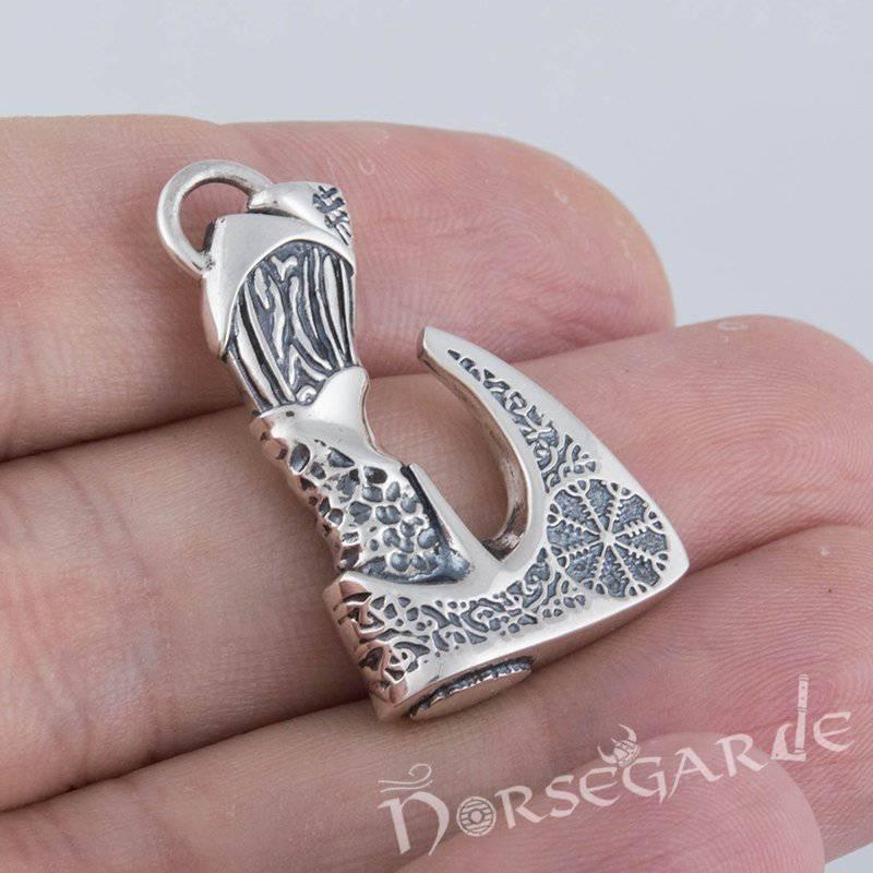 Handcrafted Helm of Awe Axe Pendant - Sterling Silver - Norsegarde