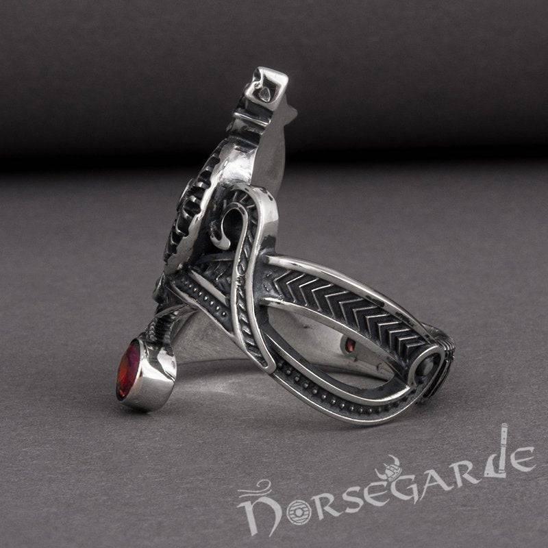 Handcrafted Helm of Awe Coiled Serpent Band - Sterling Silver - Norsegarde