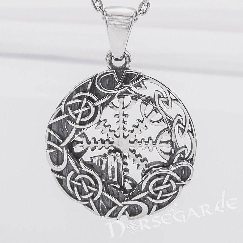 Handcrafted Helm of Awe Compass Amulet - Sterling Silver - Norsegarde