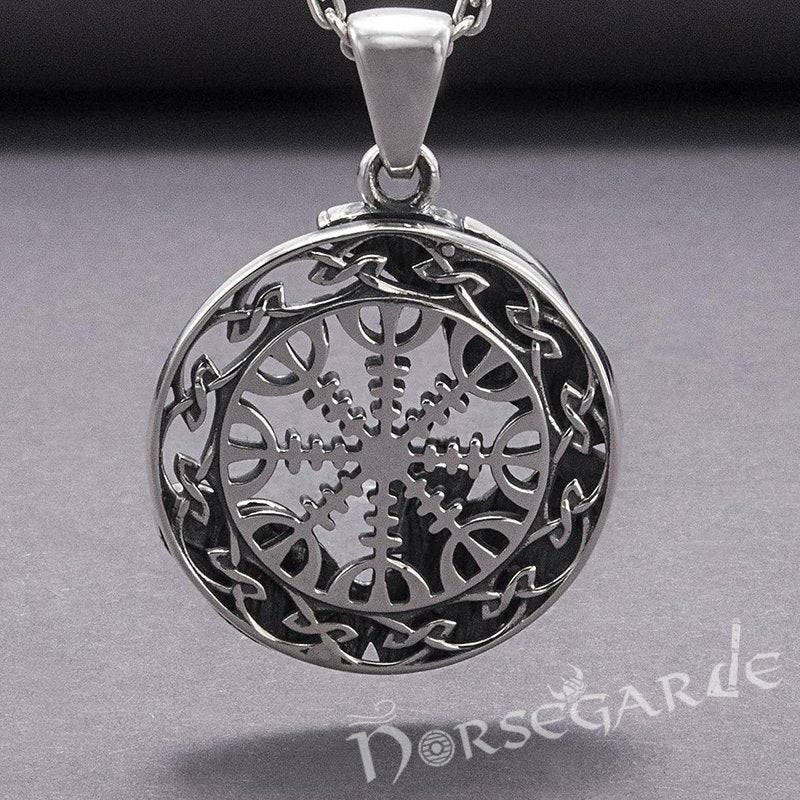 Handcrafted Helm of Awe Compass Amulet - Sterling Silver - Norsegarde