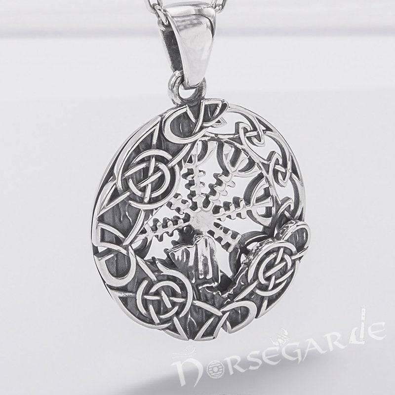 Handcrafted Helm of Awe Compass Amulet - Sterling Silver - Norsegarde