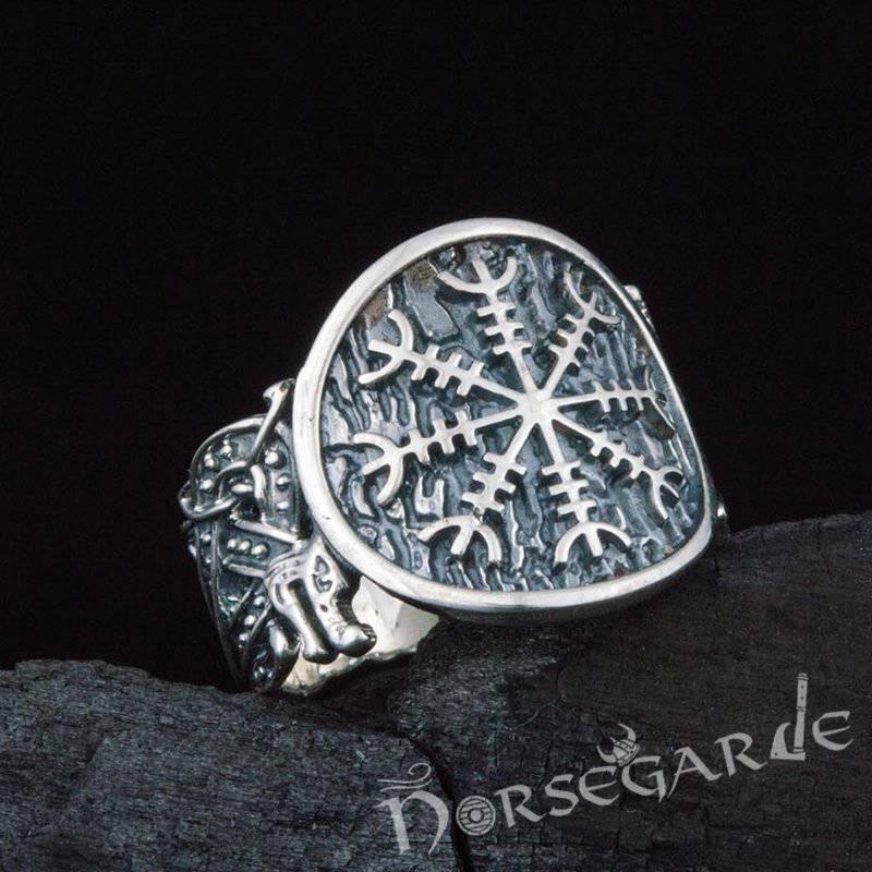 Handcrafted Helm of Awe Jellinge Style Ring - Sterling Silver - Norsegarde