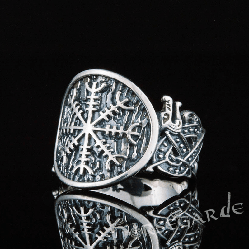 Handcrafted Helm of Awe Jellinge Style Ring - Sterling Silver - Norsegarde