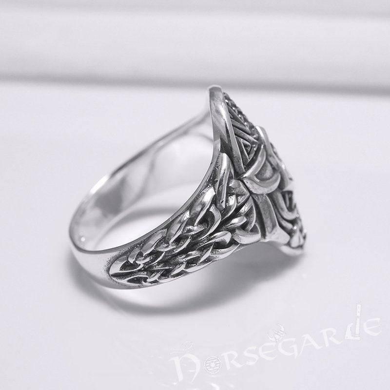 Handcrafted Helm of Odin Ring - Sterling Silver - Norsegarde