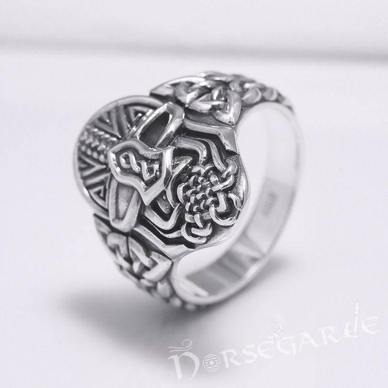Handcrafted Helm of Odin Ring - Sterling Silver - Norsegarde