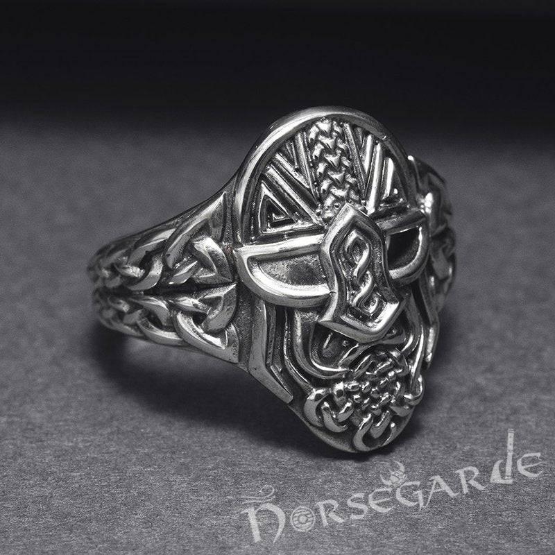 Handcrafted Helm of Odin Ring - Sterling Silver - Norsegarde