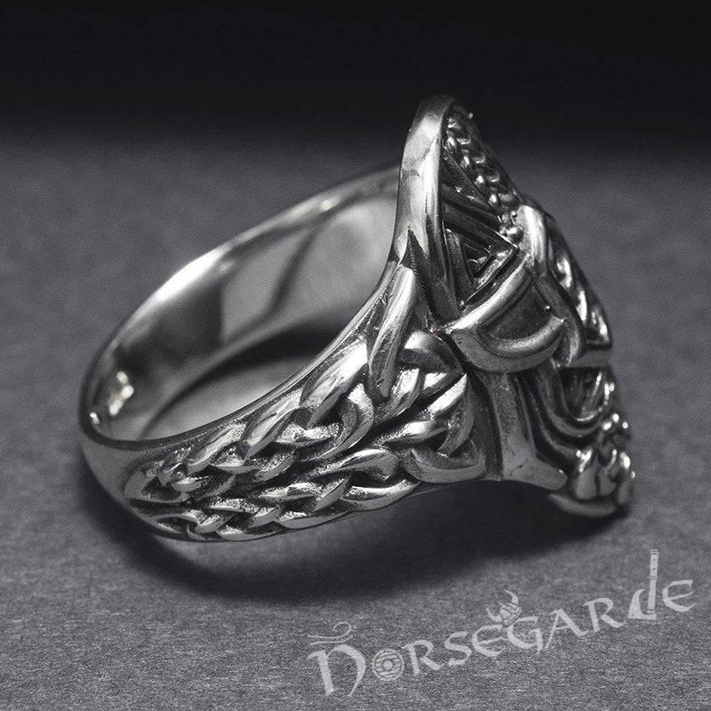 Handcrafted Helm of Odin Ring - Sterling Silver - Norsegarde