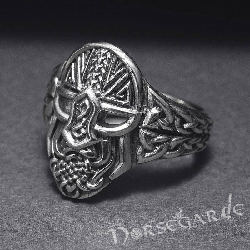 Handcrafted Helm of Odin Ring - Sterling Silver - Norsegarde