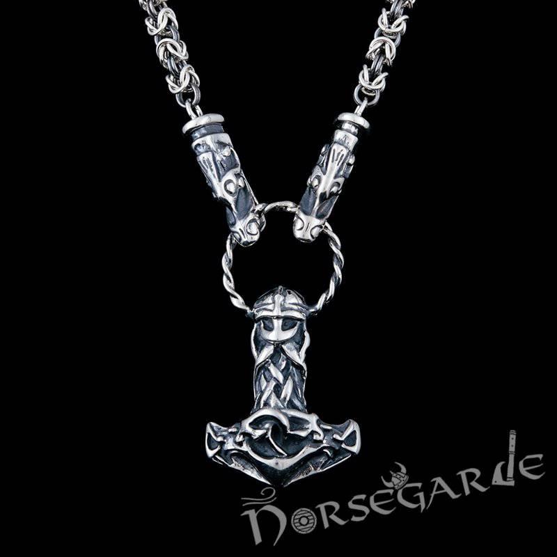Handcrafted King's Chain with Mjölnir - Sterling Silver - Norsegarde