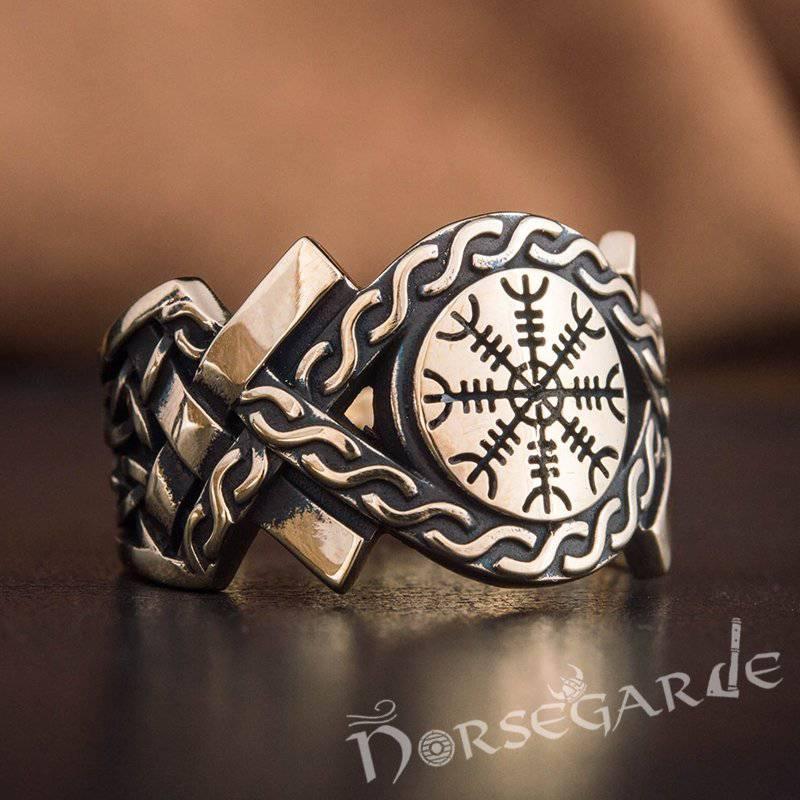 Handcrafted Knot Ornament Helm of Awe Band - Bronze - Norsegarde