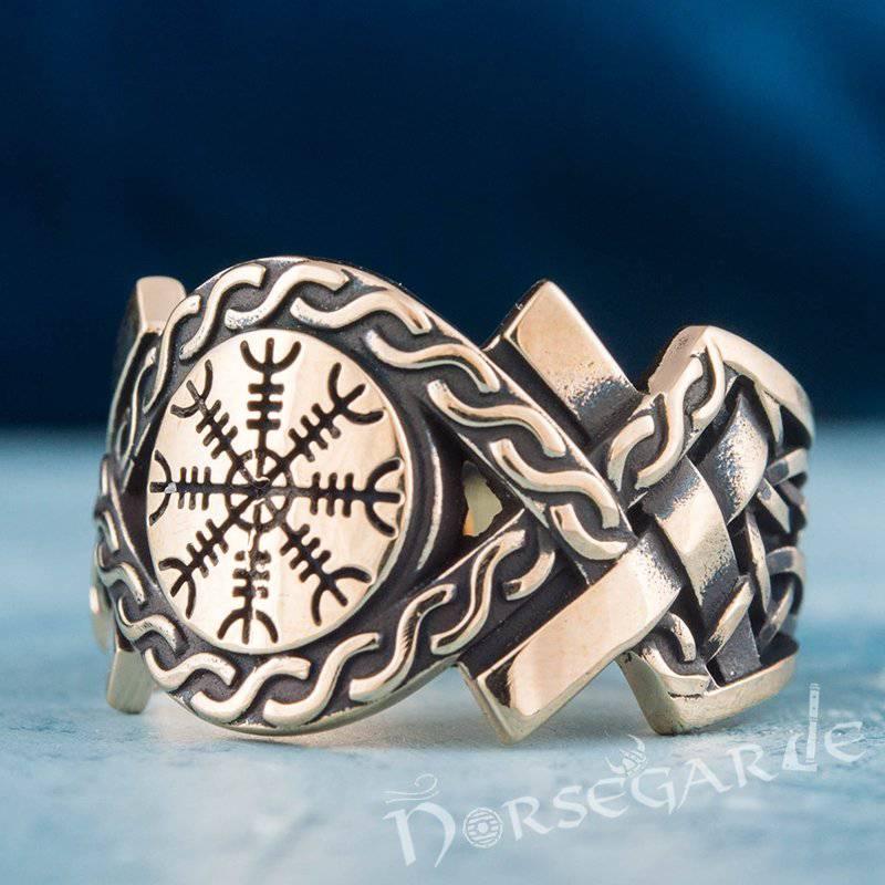 Handcrafted Knot Ornament Helm of Awe Band - Bronze - Norsegarde