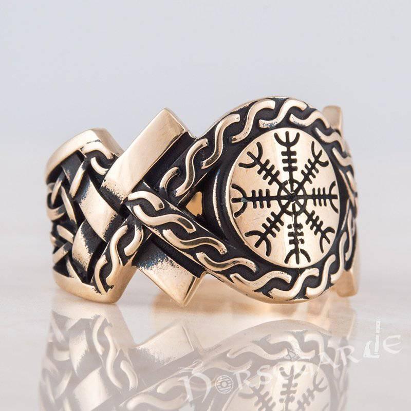 Handcrafted Knot Ornament Helm of Awe Band - Bronze - Norsegarde