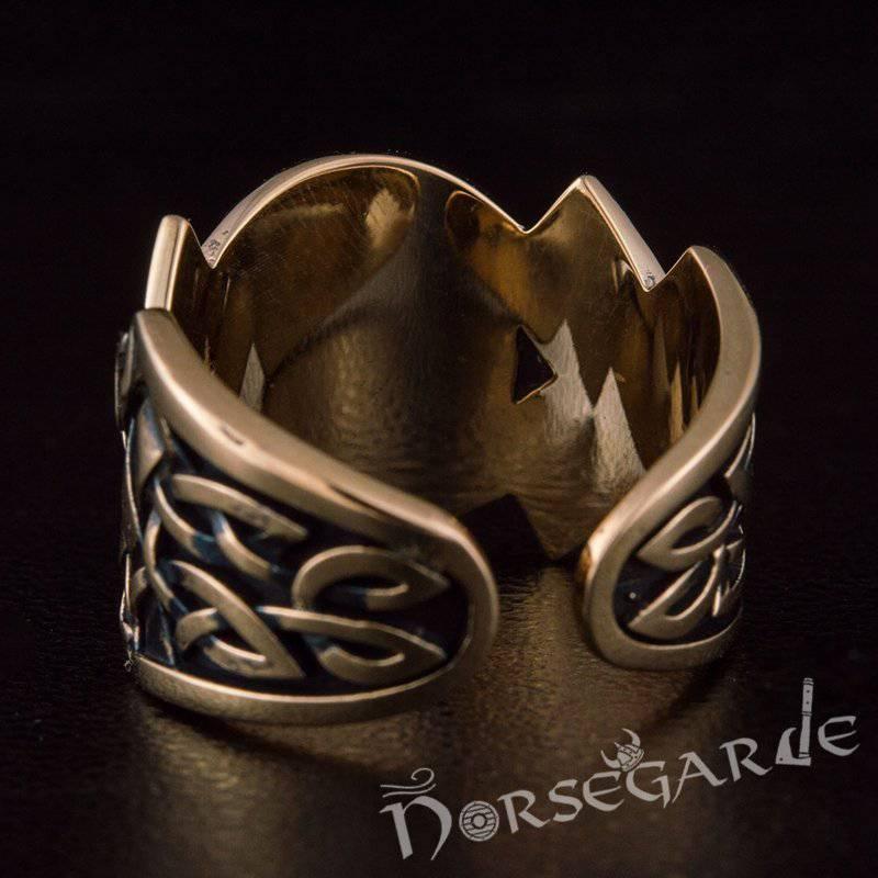 Handcrafted Knot Ornament Valknut Band - Bronze - Norsegarde