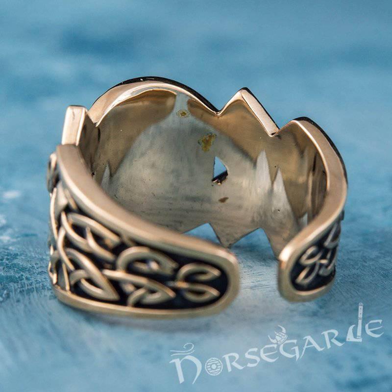 Handcrafted Knot Ornament Vegvisir Band - Bronze - Norsegarde