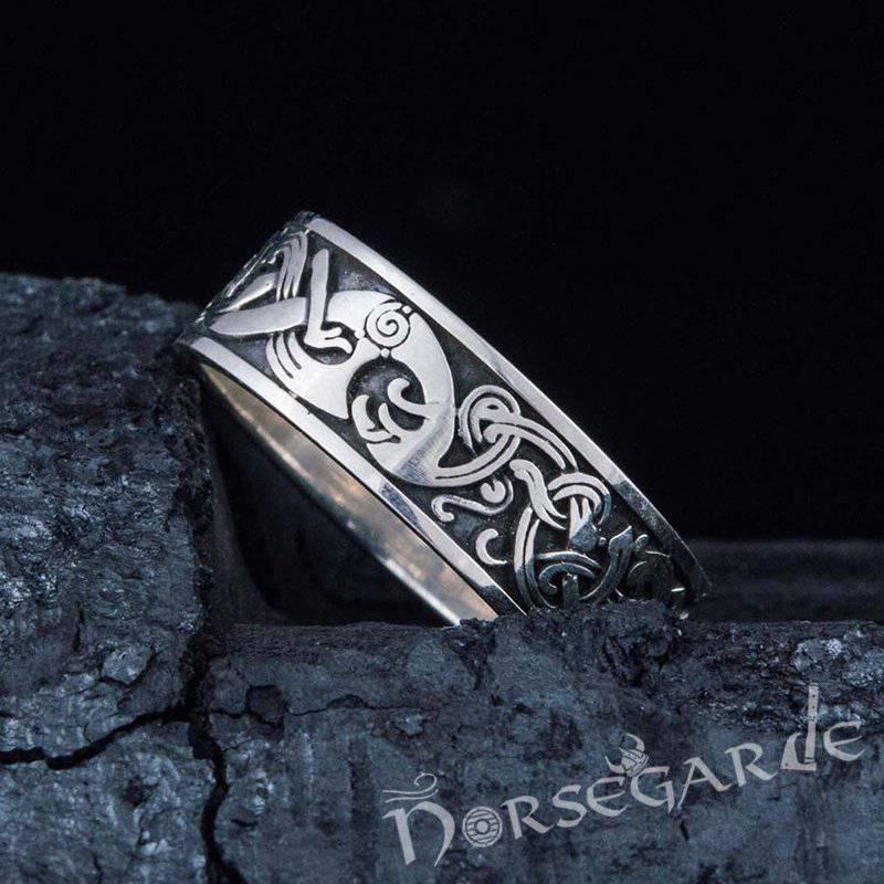 Handcrafted Late Urnes Ornamental Band - Sterling Silver - Norsegarde