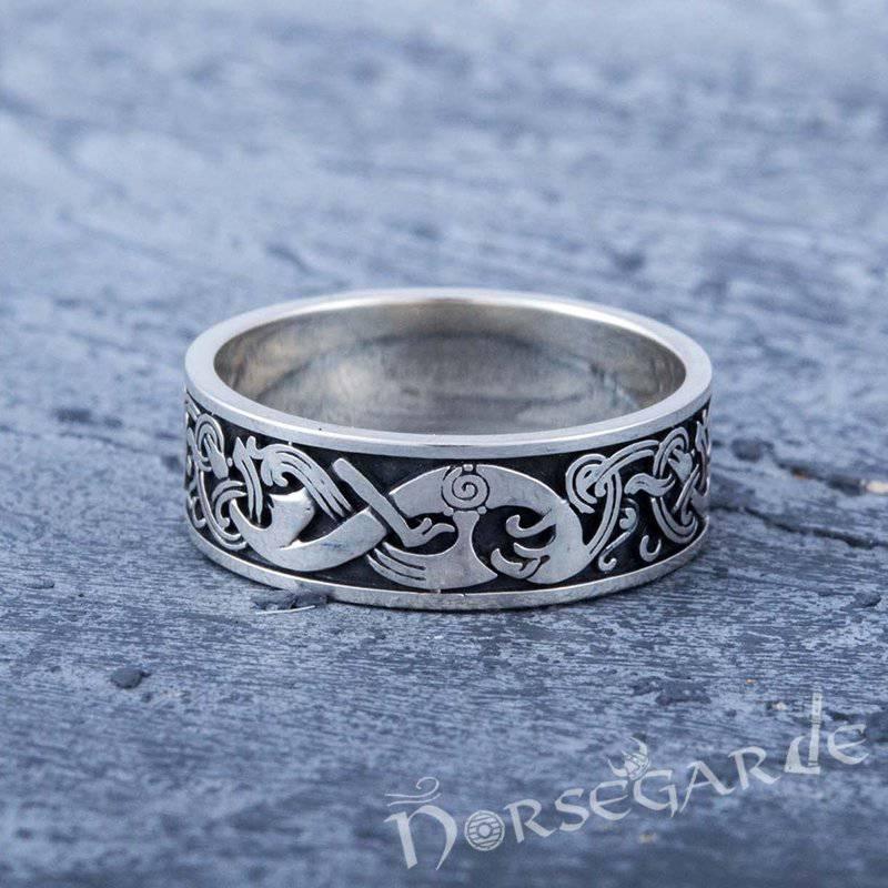Handcrafted Late Urnes Ornamental Band - Sterling Silver - Norsegarde