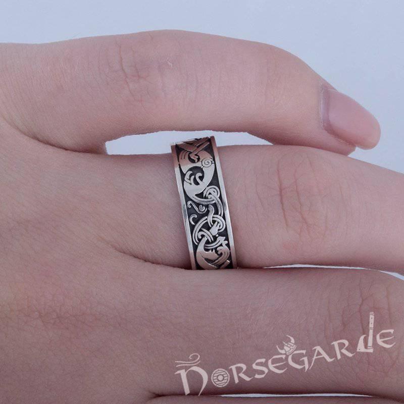 Handcrafted Late Urnes Ornamental Band - Sterling Silver - Norsegarde