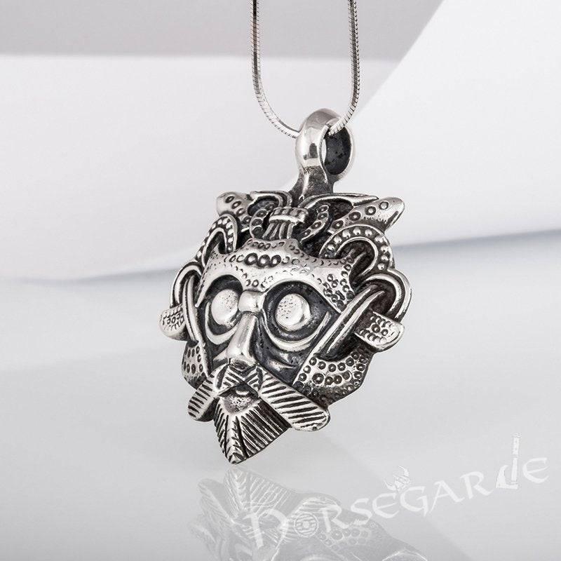 Handcrafted Loki's Mask Amulet - Sterling Silver - Norsegarde
