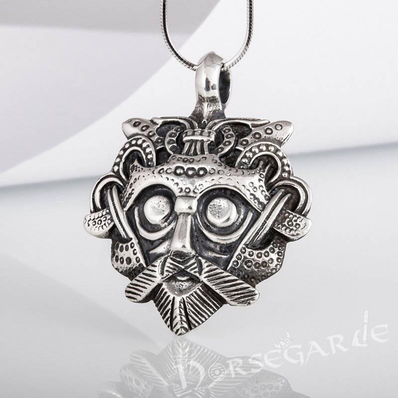 Handcrafted Loki's Mask Amulet - Sterling Silver - Norsegarde
