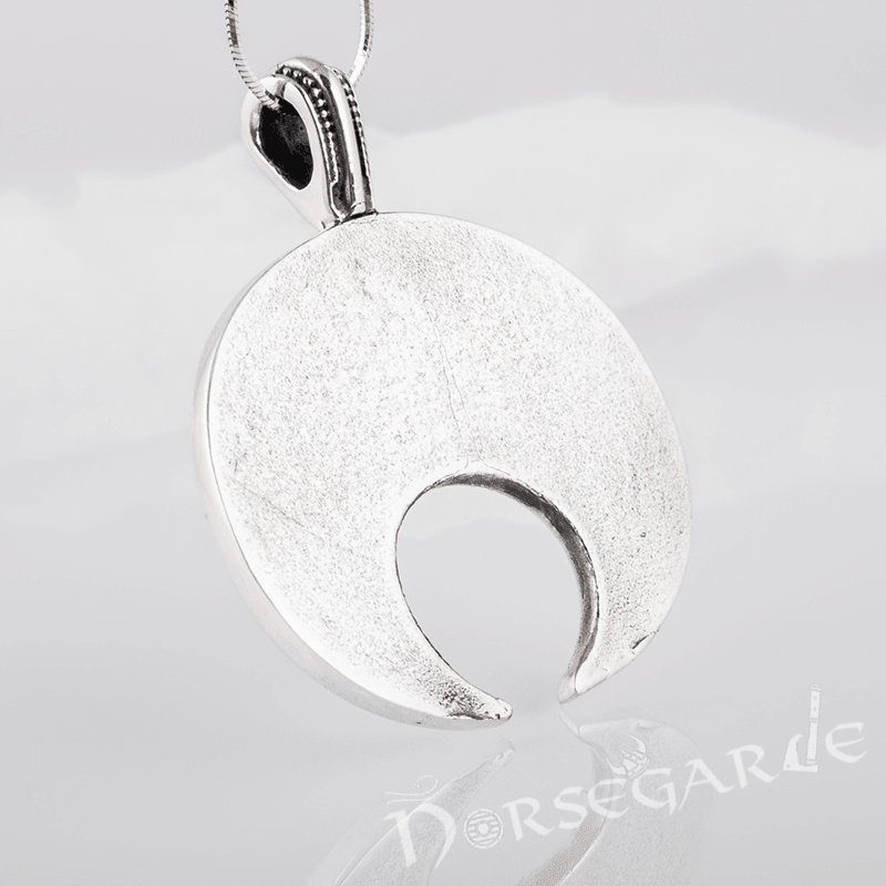 Handcrafted Lunula Raven Pendant - Sterling Silver - Norsegarde