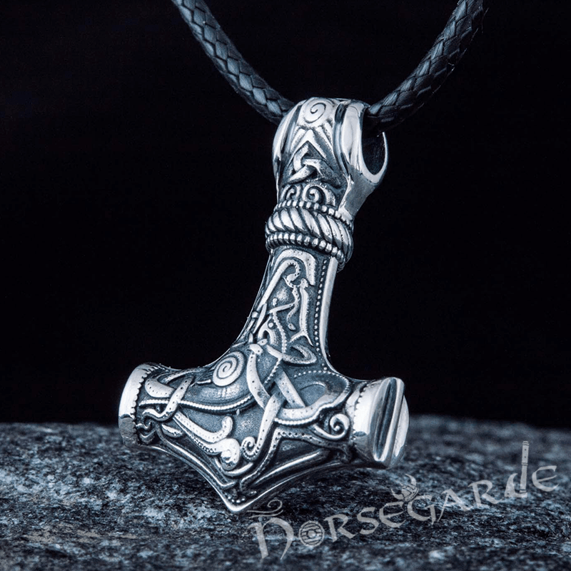 Thor's hammer necklace silver discount