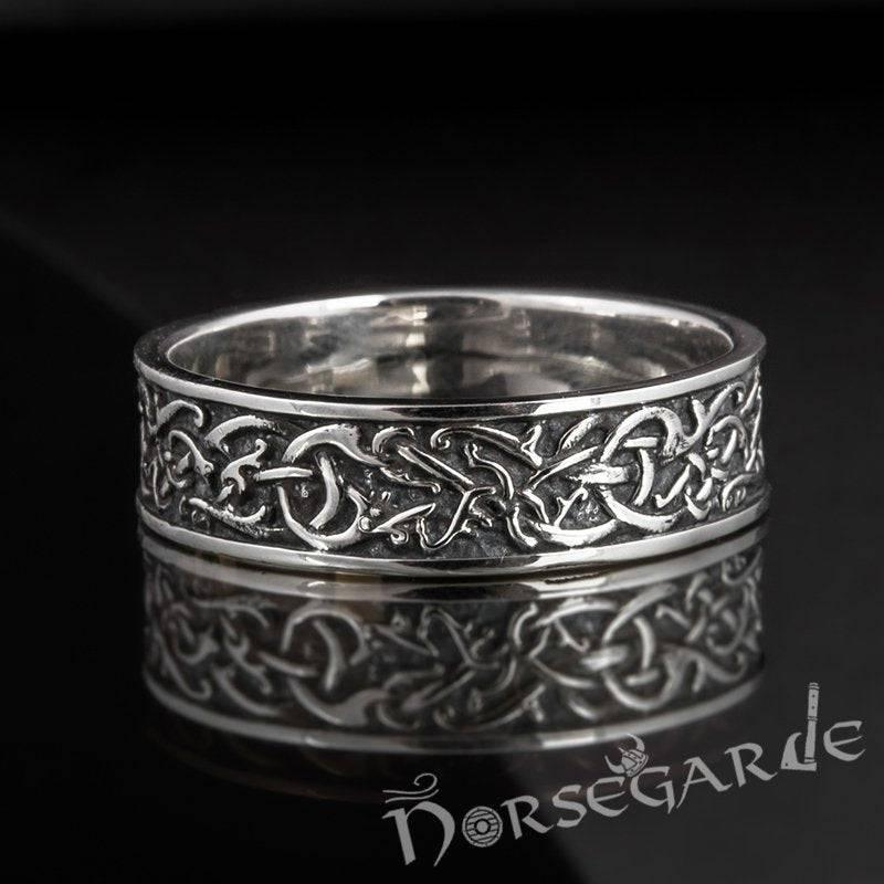 Handcrafted Mammen Ornamental Band - Sterling Silver - Norsegarde